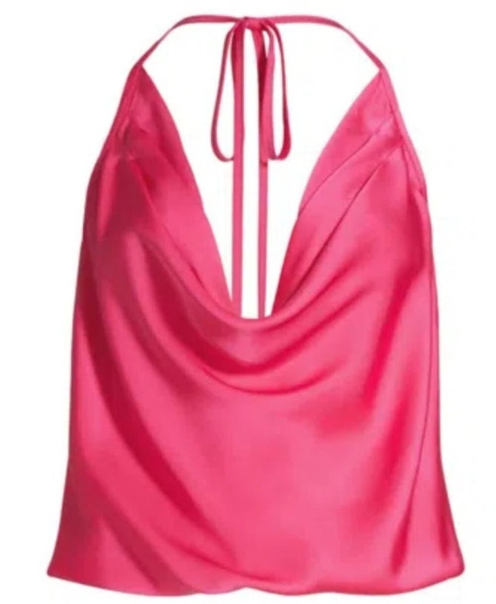 Ramy Brook Hettie Cowl Neck Halter Top Pink Women's Size Small New With Tags